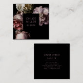 Moderne donkere Visitekaartjes op het platte plein (Voorkant / Achterkant)