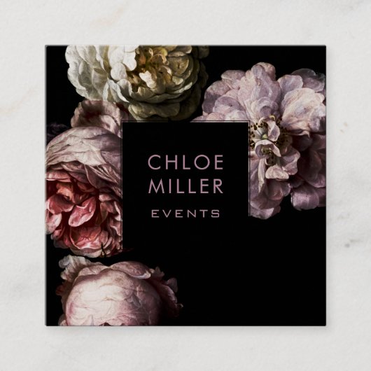 Moderne donkere Visitekaartjes op het platte plein (Voorkant)