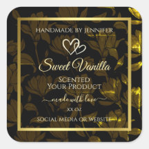 Moderne donkergouden bloemen product verpakking la