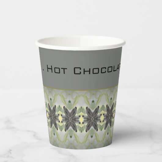 Moderne donkergrijs met groen papieren bekers (Links)