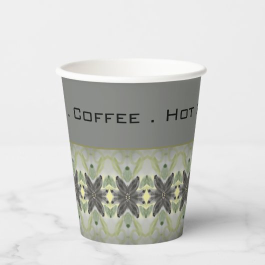 Moderne donkergrijs met groen papieren bekers (Voorkant)