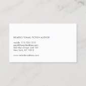 Moderne donkergrijze auteurs, schrijvers, notaris visitekaartje (Achterkant)