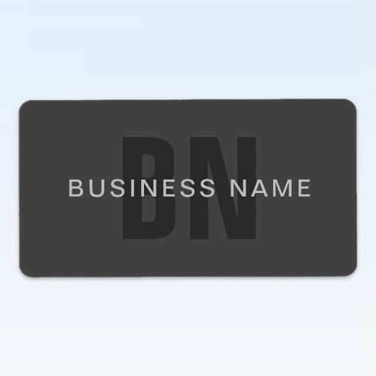 Moderne donkergrijze bewerkbare monogram ontwerp s etiket