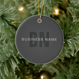 Moderne donkergrijze bewerkbare monogram ontwerp s keramisch ornament