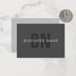Moderne donkergrijze bewerkbare monogram ontwerp s notitiekaartje