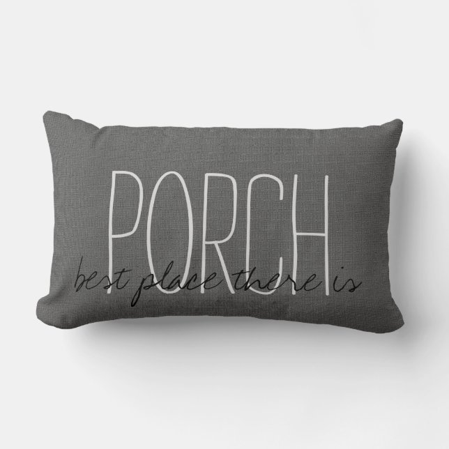 Moderne, donkergrijze burlap-PORCH beste plek daar Kussen (Voorkant)