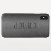 Moderne, donkergrijze, geborstelde aluminium achte Case-Mate iPhone case (Achterkant (horizontaal))