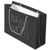 Moderne donkergrijze getuige voorstel cadeautas (Voorkant Gekanteld)