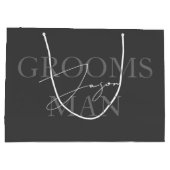Moderne Donkergrijze Groomsmen Voorstel Gift Bag Groot Cadeauzakje (Achterkant)