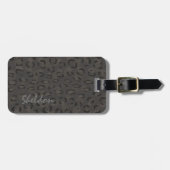 Moderne, donkergrijze kaaspratpatronen bagagelabel (Voorkant horizontaal)