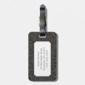 Moderne, donkergrijze kaaspratpatronen bagagelabel (Achterkant verticaal)