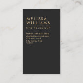 Moderne, donkergrijze minimalistische verticale visitekaartje (Achterkant)