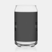 Moderne donkergrijze monogram naam (of andere teks blikvorm glas (Links)