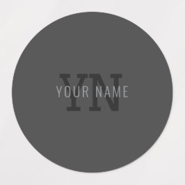Moderne donkergrijze monogram naam (of andere teks labels