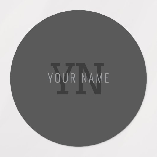 Moderne donkergrijze monogram naam (of andere teks labels (Design 1)