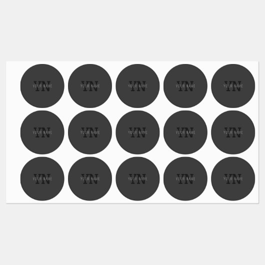 Moderne donkergrijze monogram naam (of andere teks labels (Vel)