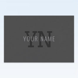 Moderne donkergrijze monogram naam (of andere teks voedselcontainer etiket