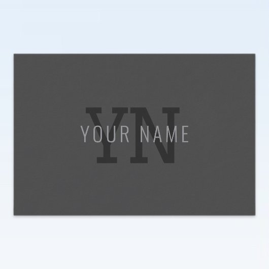 Moderne donkergrijze monogram naam (of andere teks voedselcontainer etiket