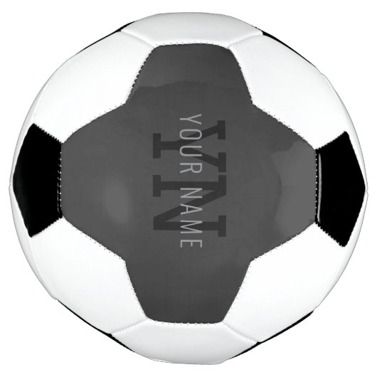 Moderne donkergrijze monogram naam (of andere teks voetbal (Gedraaid)