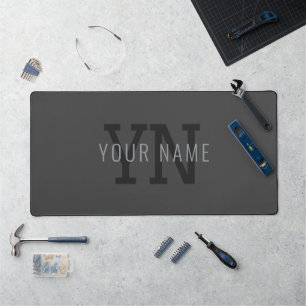 Moderne donkergrijze monogrammen naam (of andere t bureaumat
