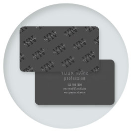 Moderne donkergrijze monogrammennaam (of andere te visitekaartje