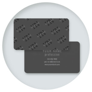 Moderne donkergrijze monogrammennaam (of andere te visitekaartje