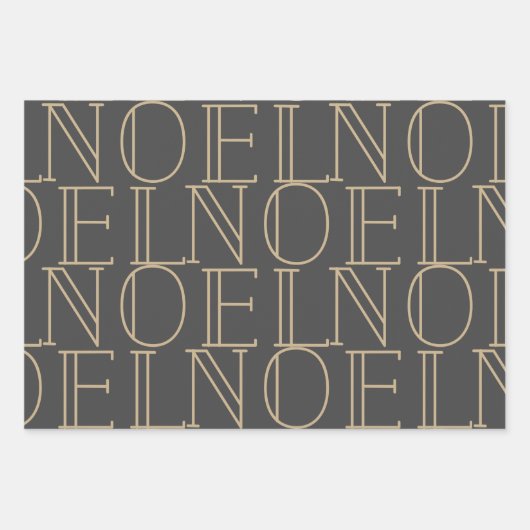 Moderne, donkergrijze NOEL-papierbladen voor het o Inpakpapier Vel (Voorkant)