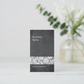 Moderne donkergrijze ontwerper interieur visitekaartje (Staand voorkant)