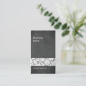 Moderne donkergrijze ontwerper interieur visitekaartje (Staand voorkant)