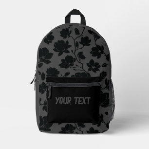 Moderne donkergrijze print gesneden naaizak bedrukte rugzak