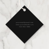 Moderne donkergrijze professionele naam bedankjes labels (Achterkant)