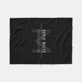 Moderne donkergrijze professionele naam fleece deken (Voorkant (Horizontaal))