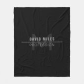 Moderne donkergrijze professionele naam fleece deken (Voorkant)
