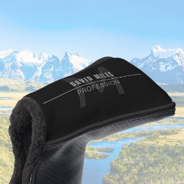 Moderne donkergrijze professionele naam golfheadcover