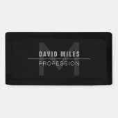 Moderne donkergrijze professionele naam spandoek (Horizontaal)