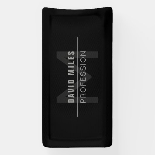 Moderne donkergrijze professionele naam spandoek (Verticaal)