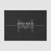 Moderne donkergrijze professionele naam tissuepapier (Voorkant)