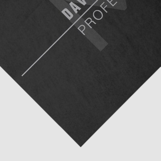 Moderne donkergrijze professionele naam tissuepapier (Detail)