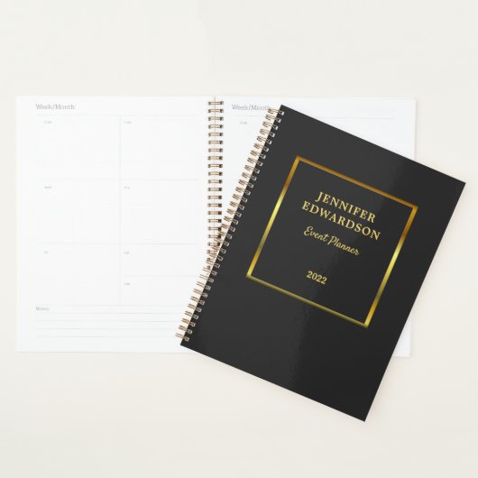 Moderne, donkergrijze professionele onderneming planner (Display)