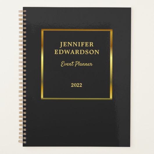 Moderne, donkergrijze professionele onderneming planner (Voorkant)