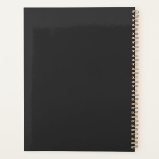 Moderne, donkergrijze professionele onderneming planner (Achterkant)