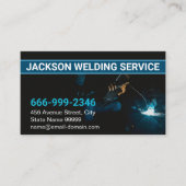 Moderne Donkergrijze Staallassen Fabricator Lasser Visitekaartje (Voorkant)