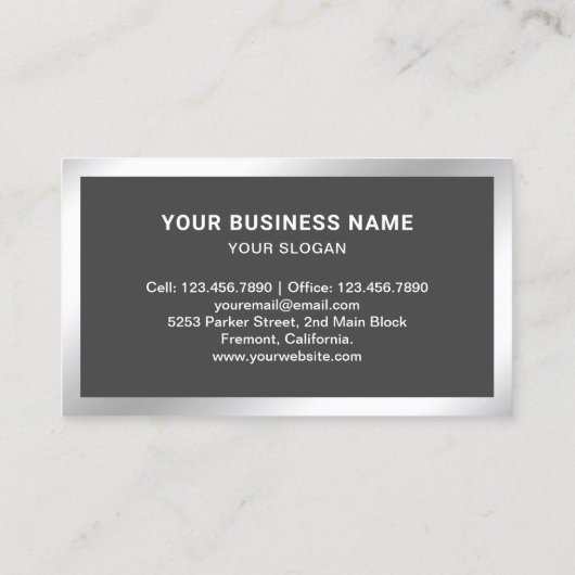 Moderne donkergrijze stalen daken zonnepanelen visitekaartje (Achterkant)