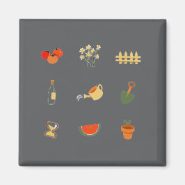 Moderne donkergrijze tuinmagneet magneet