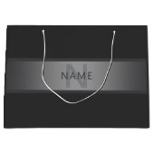 Moderne donkergrijze verloop naam of bedrijfsnaam  groot cadeauzakje (Voorkant)
