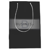 Moderne donkergrijze verloop naam of bedrijfsnaam medium cadeauzakje (Voorkant)