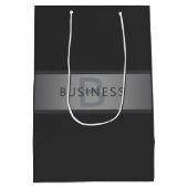 Moderne donkergrijze verloopnaam of bedrijfsnaam  medium cadeauzakje (Achterkant)