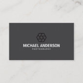 Moderne, donkergrijze visitekaartje voor fotografi (Voorkant)