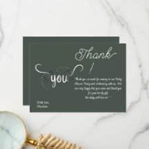 Moderne donkergroene babyshower