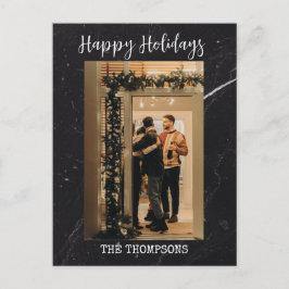 moderne donkergroene elegante kerstkaarten feestdagenkaart